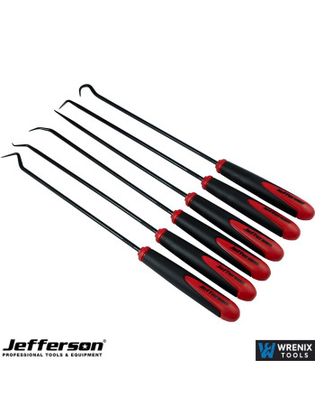 JEFPHS06EL 6pc Extra Long Pick & Hook Set CRV Steel Seal Removers 244cm