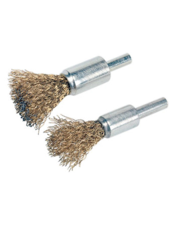 Sealey VS1801 Decarbonising Crimped Wire Brushes 2 Piece Carbon Removal Brushes