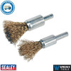 Sealey VS1801 Decarbonising Crimped Wire Brushes 2 Piece Carbon Removal Brushes