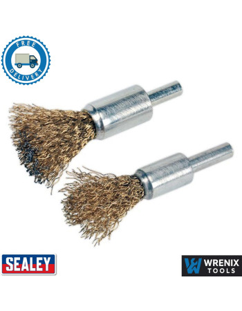 Sealey VS1801 Decarbonising Crimped Wire Brushes 2 Piece Carbon Removal Brushes