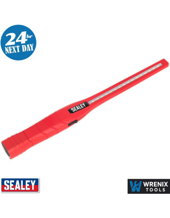 Sealey LED3604R Rechargeable 360° Slim Inspection Light 8W & 1W SMD LED - Red