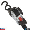 Sealey Auto Retractable Ratchet Strap 25mm x 3m Tie Down Strap - ATD25301