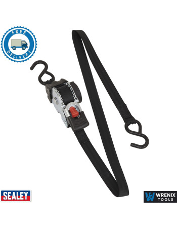 Sealey Auto Retractable Ratchet Strap 25mm x 3m Tie Down Strap - ATD25301