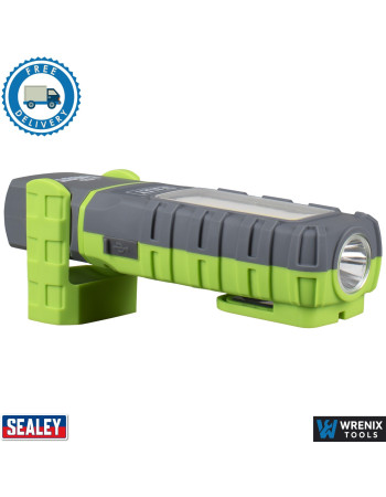 Sealey LED601G Rechargeable LED Twist Inspection Work Light 5W COB 1W SMD