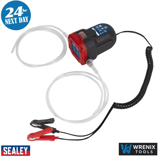 Sealey TP9312 Engine Oil & Diesel Transfer Pump 12V Battery Portable Size