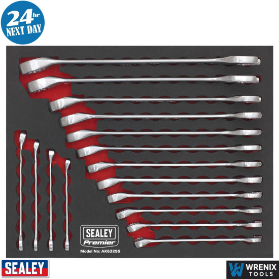 Sealey Premier Combination Spanner Set 6 to 22mm 16pc - AK63255