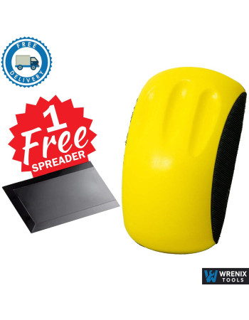 Sanding Block 150mm Diameter Ergonomic Foam Block for Automotive + Free Spreader