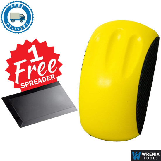 Sanding Block 150mm Diameter Ergonomic Foam Block for Automotive + Free Spreader
