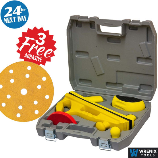 6-Piece Automotive Sanding Block Kit with Carrying Case + 3 Free Abrasive pads