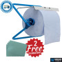 Wall Mount Paper Roll Dispenser Heavy Duty Steel Wipe Holder + 2 Free Wipes